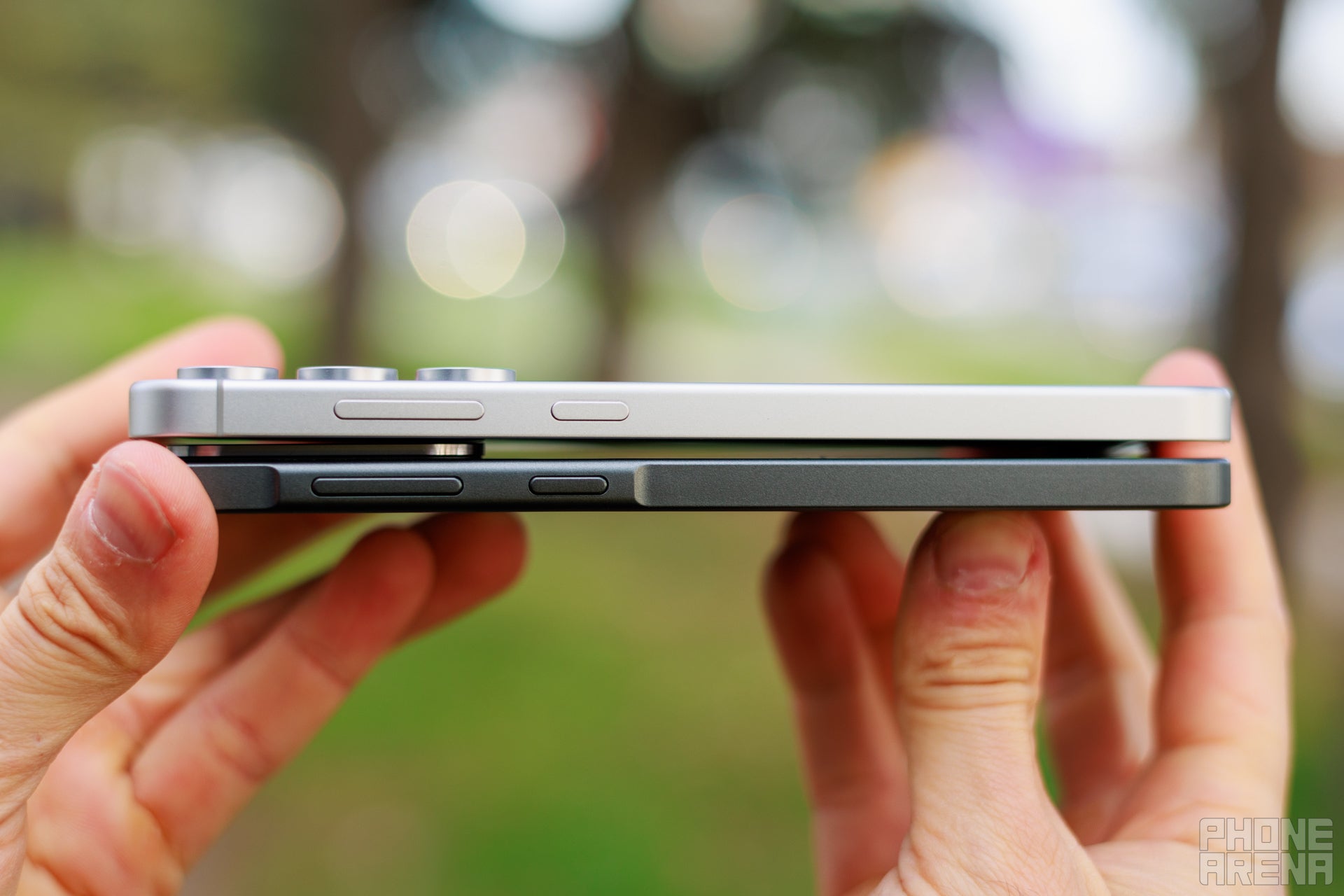 The Key Island, which houses the hardware buttons, remains a staple on the right side of the Galaxy A36 (Image by PhoneArena) - Samsung Galaxy A36 5G vs Galaxy S24 FE: Don&#039;t make the obvious mistake